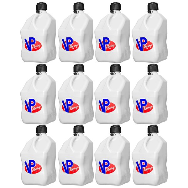 VP Racing 5.5 Gal Motorsport Racing Container Utility Jug, White (12 Pack)