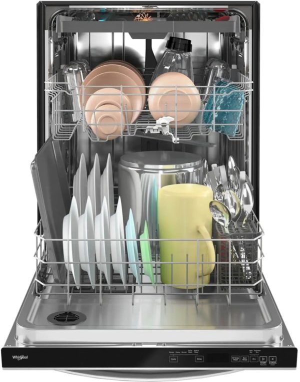 Whirlpool - 24" Top Control Built-In Dishwasher with Stainless Steel Tub, Large Capacity, 3rd Rack, 47 dBA - Stainless steel - Image 4