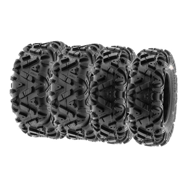 SunF All Terrain ATV UTV Tires 25x8-12 and 25x10-12 6 PR A033 (Complete Full Set of 4)