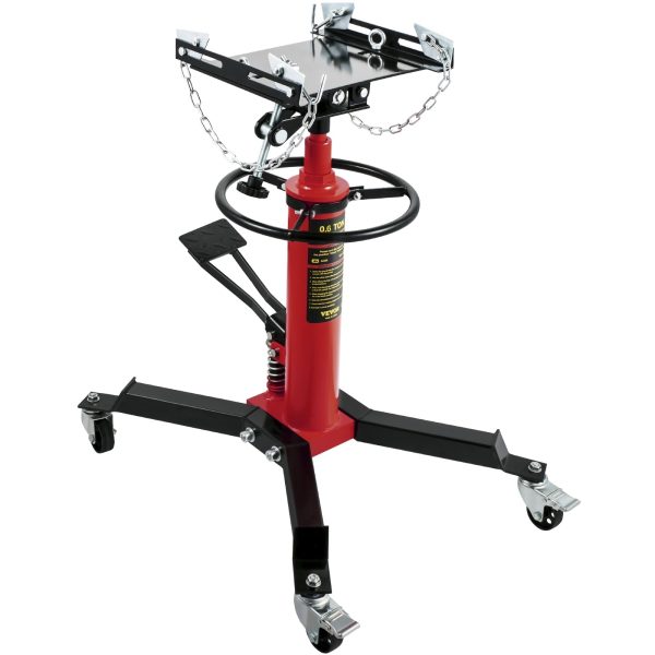 VEVOR Transmission Jack,3/5 Ton/1322 lbs Capacity Hydraulic Telescopic Transmission Jack, 2-Stage Floor Jack Stand with Foot Pedal, 360° Swivel Wheel, Garage/Shop Lift Hoist, Red - Image 9