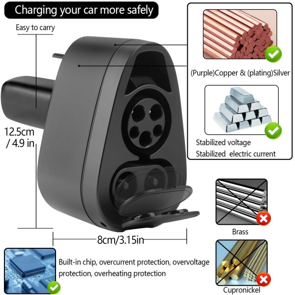 VINBYEE CCS1&J1772 (2 in 1) Fast Chager Adapter for Tesla Model S 3 X Y, AC&DC Portable Tesla Adapter Support Level 1&2 and Level 3 Fast Charging Station [for Tesla Owner Only] (CCS1&J1772) - Image 5