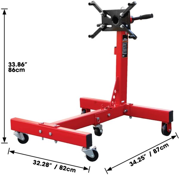 BIG RED 3/4 Ton Steel Foldable Vehicle Engine Stand,Red,DMT26801 - Image 2