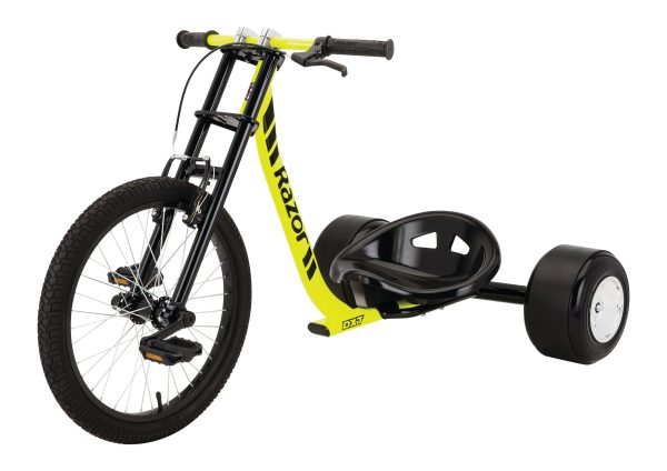 Razor DXT Drift Trike Black/ Yellow- Three Wheeled Drifting Ride on