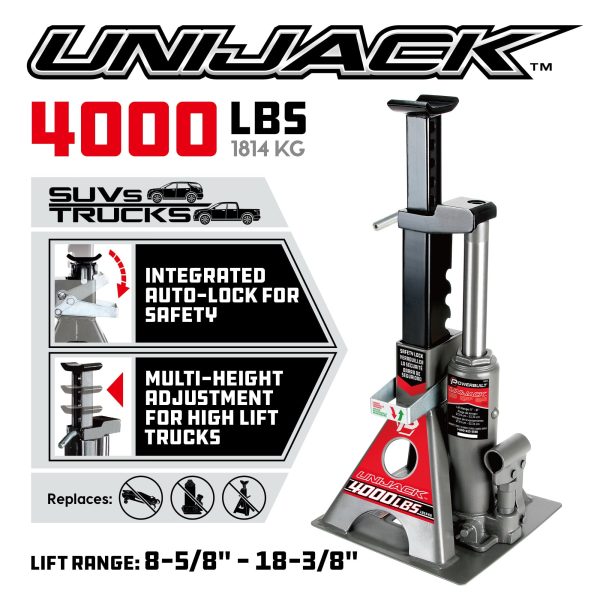 Powerbuilt 2 Ton Pound Unijack Bottle Jack and Jackstand in One - 620470 - Image 2