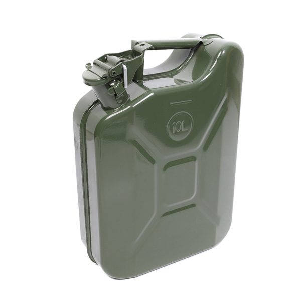 EUBUY 10L Green Metal Jerry Can Store Container with Fixed Spout for Petrol Oil Water Alcohol - Image 3