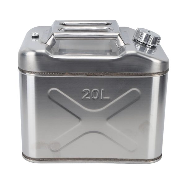 Gasoline , Silver 20L Fuel Can Stainless Steel With Handle For Lawn Mowers - Image 6