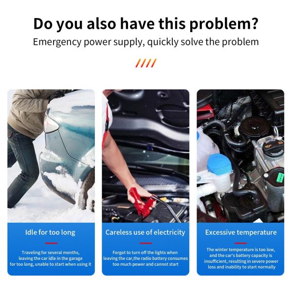 Car Battery Jump Starters 2000A Jump Start Battery Pack For All Gasoline And Diesels Engines Portable 12V Car Charger Jumper With Type C Quick Charge LED Lights - Image 5