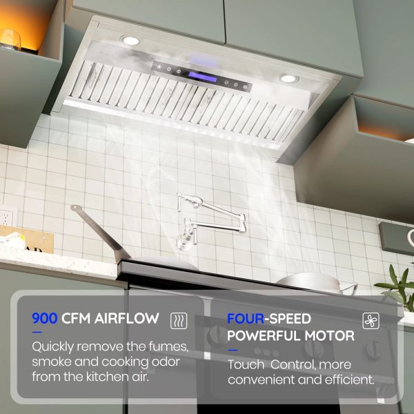 EKON Kitchen Expert 36 inch 900 CFM Convertible Insert Range Hood with Remote control - Image 3