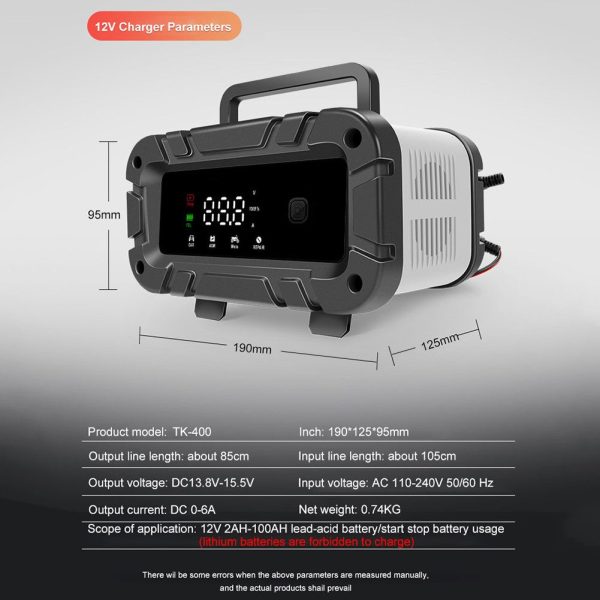 Car and Motorcycle Battery Charger 12V/6A Intelligent Pulse Repair Charger - Image 11