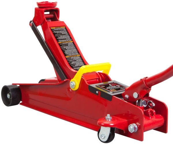 Big Red Hydraulic Low Profile Floor Jack with Single Piston Quick Lift Pump, 2.5 Ton, Red, W8255AM