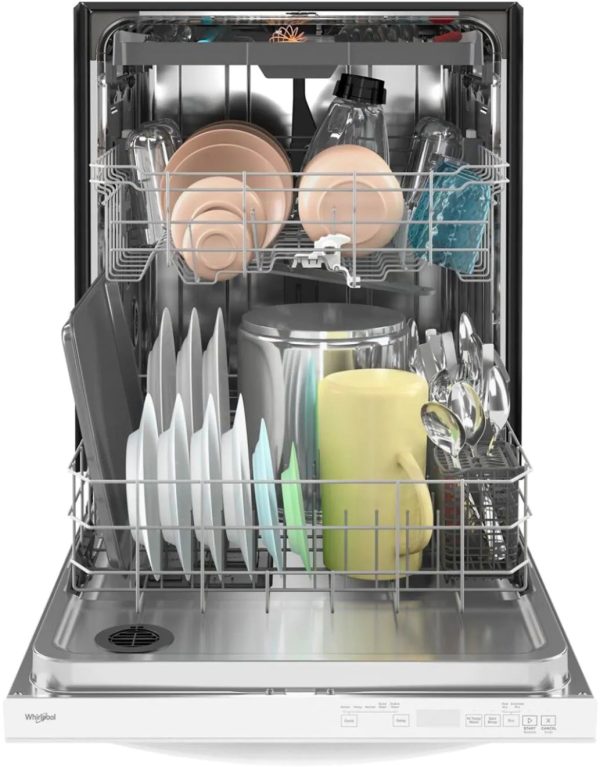 Whirlpool - 24" Top Control Built-In Dishwasher with Stainless Steel Tub, Large Capacity, 3rd Rack, 47 dBA - White - Image 4