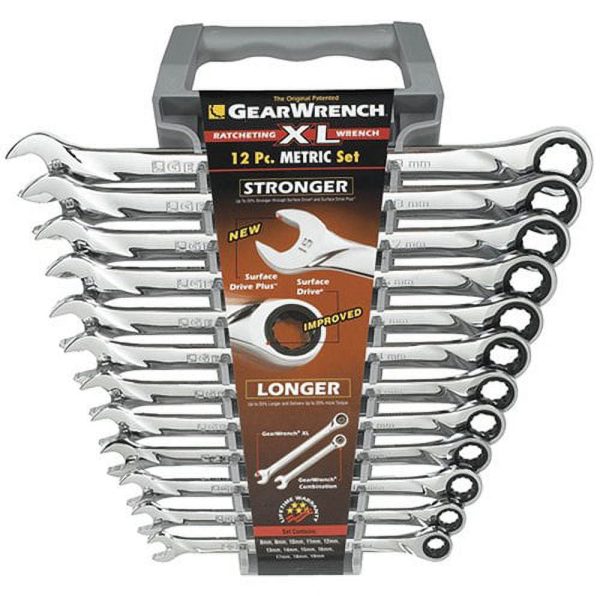 GearWrench 85098 12-Piece Metric XL Combination Ratcheting Wrench Set - Image 2