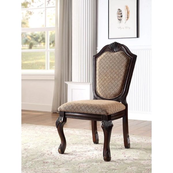 Formal Traditional Espresso Finish Dining Side Chairs 2pc Set Wooden Frame Chair Padded Seat Back Furniture