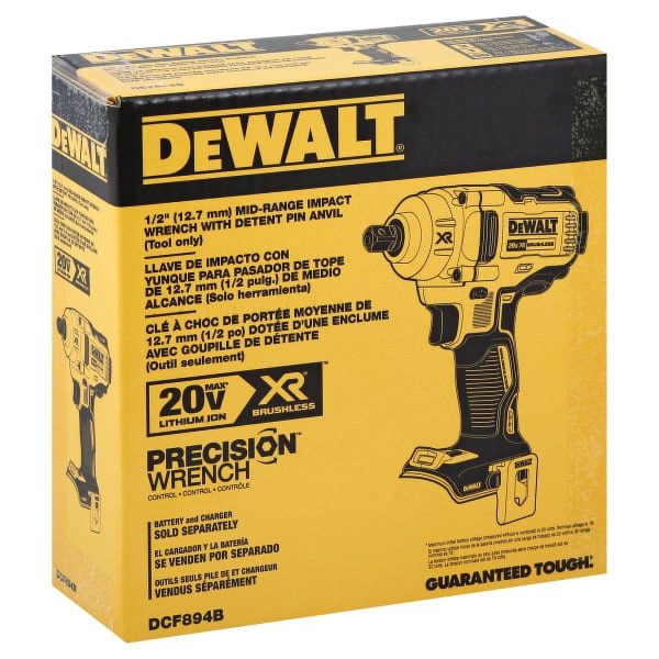 Dewalt 20V Max XR Mid-Range Cordless Impact Wrench with Detent Pin Anvil - Image 2