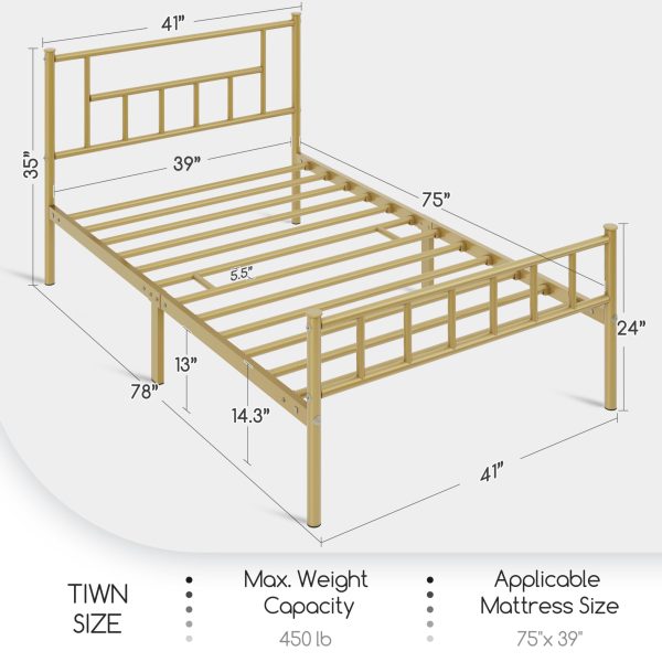 Yaheetech Headboard Footboard Platform Foundation - Image 2