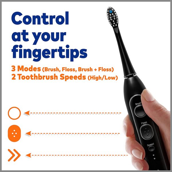 Waterpik Sonic-Fusion 2.0 Professional Flossing Toothbrush， Electric Toothbrush and Water Flosser Combo In One， Black💝 Last Day For Clearance - Image 9