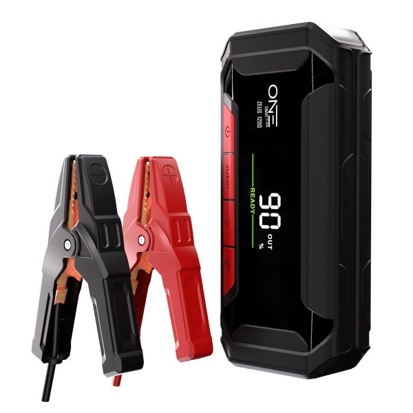 ONE Jump Starter 1200A Peak Battery Pack, Ultrasafe Car Battery Jumpstarter, 12V Jump Box for Battery up to 7L Gas or 5L Diesel Engine, Battery Booster 65W Fast Charger, Portable Hard Case/Dust Tight