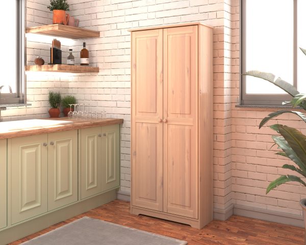 Solid Wood Pantry Storage Cabinet, Freestanding Kitchen Cupboard, Closet with Shelves - Image 6