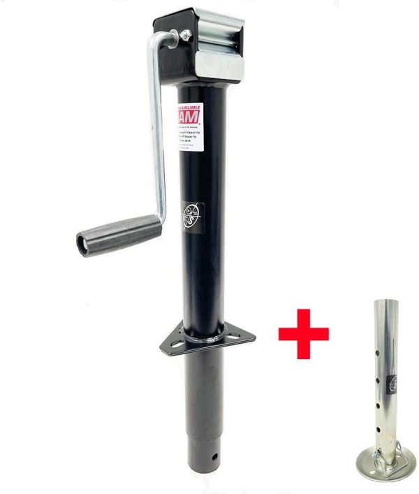 Southwest Wheel 5,000 lbs Side Wind RAM A-Frame Trailer Jack w/Zinc Adjustable Drop Leg