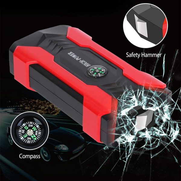 iNova Car Jump Starter Booster 800A Peak 28000mAh 12V Battery Charger (Up to 6.0L Gas or 3.0L Diesel Engine) with LCD Screen 4 Modes LED Flashlight - Image 7