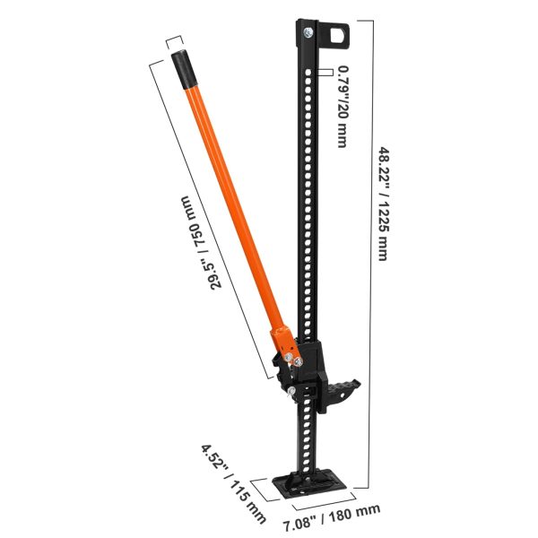 SKYSHALO 48" Off Road Farm Jack Hoist 7000 lbs High Lift Tractor Vehicle's Winch - Image 8