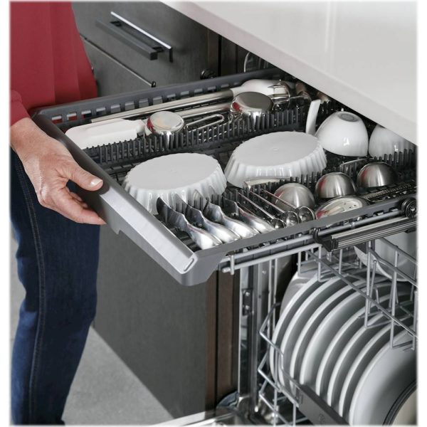 GE Profile- Hidden Control Built-In Dishwasher with Stainless Steel Tub, Fingerprint Resistance, 3rd Rack, 45 dBA - Stainless steel - Image 17