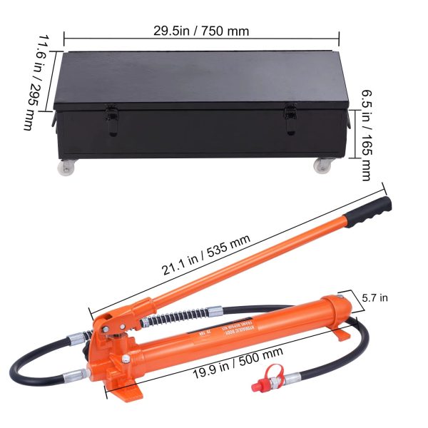 BENTISM 20 Ton Porta Power Kit Hydraulic Jack Air Pump Lift Ram All-In-One Portable Auto Body Frame Repair Power Tool - Image 8