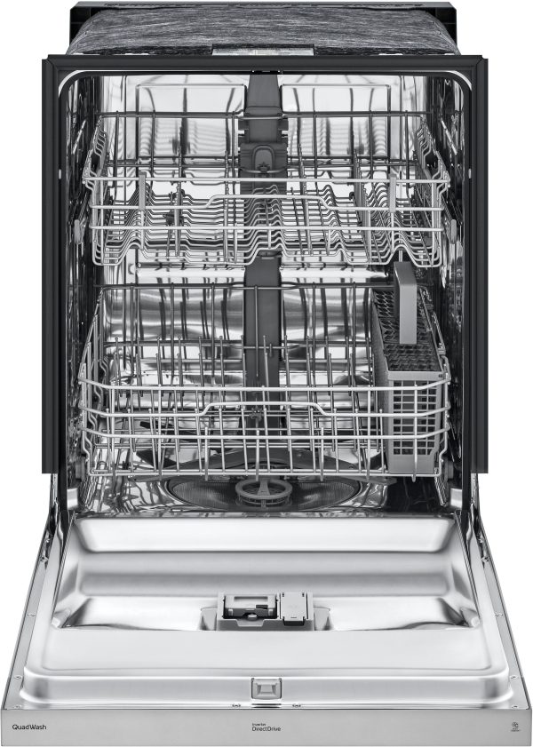 LG - 24" Front-Control Built-In Dishwasher with Stainless Steel Tub, QuadWash, 50 dBa - Stainless steel - Image 15