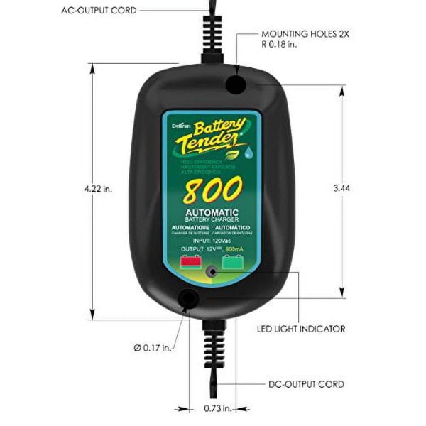 Battery Tender 800 is a SuperSmart Battery Charger that will Constantly Monitor, Charge, and Maintain your Battery. It's Encapsulated and Protected from Moisture by an Electrical Insulation - Image 5