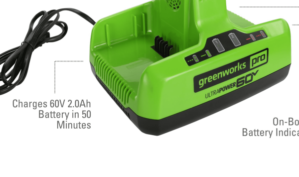 Greenworks 60V UltraPower 6 Amp Dual-Port Battery Charger - Image 2