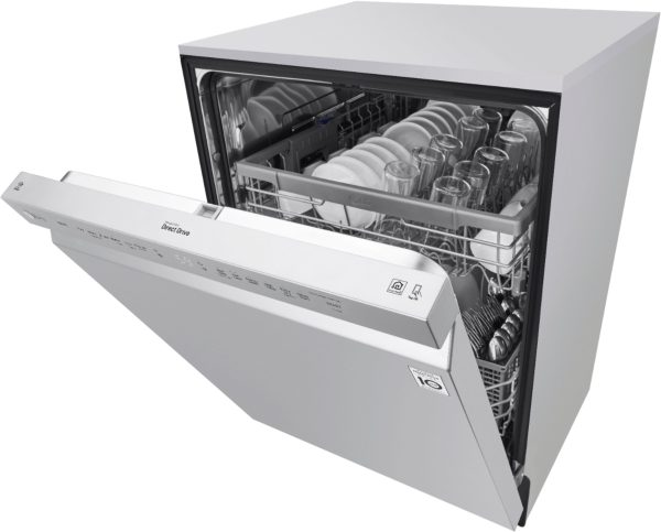 LG - 24" Front-Control Built-In Dishwasher with Stainless Steel Tub, QuadWash, 48 dBa - Stainless steel - Image 10