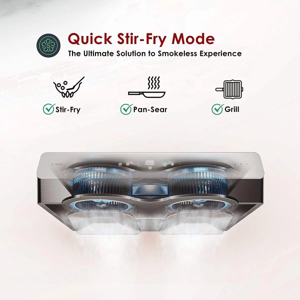 FOTILE Pixie Air® Series Slim Line Under the Cabinet Range Hood with WhisPower Motors and Capture-Shield Technology for Powerful & Quiet Cooking Ventillation - Image 6