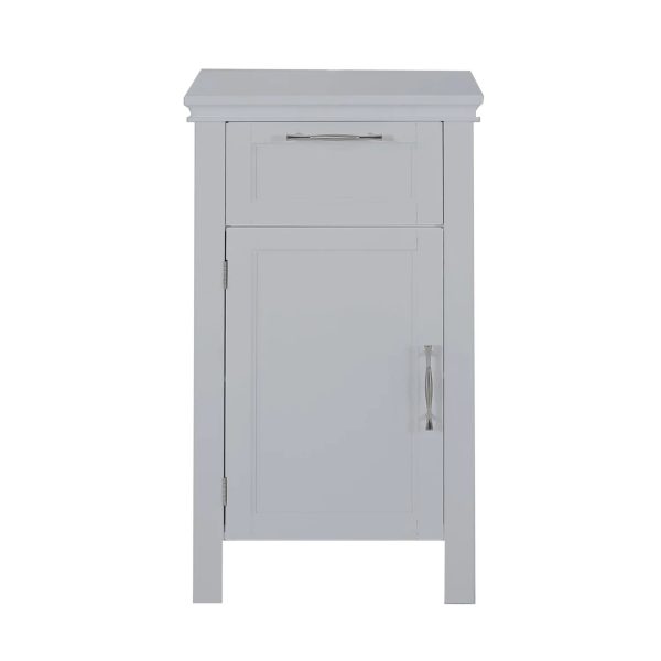 Upgrade Your Living Space with Elegant and Stylish Modern White Wooden Bathroom Storage Shelf Unit for Home and Office Use Ideal Space Saving Freestanding Tall Cupboard Cabinet with Door - Image 5