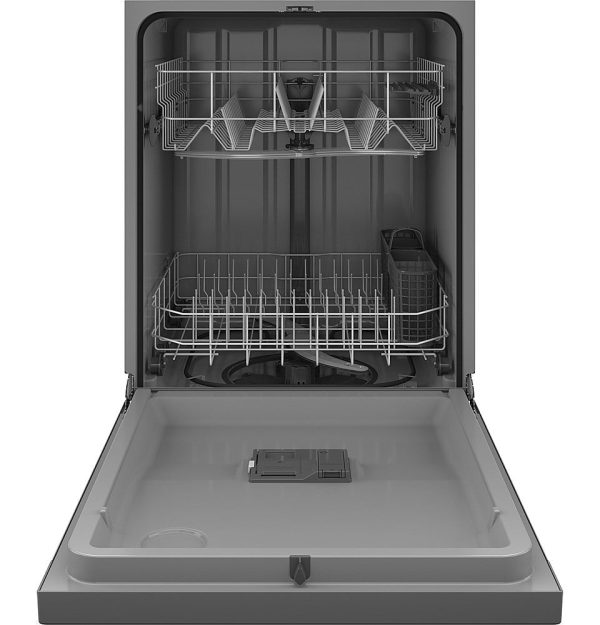 GE - Front Control Built-In Dishwasher with 55 dBA - Stainless steel