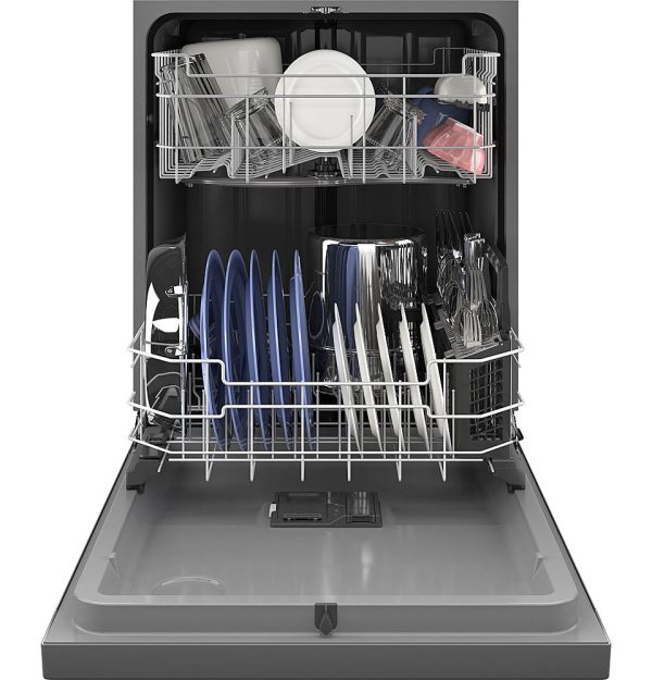 GE - Front Control Built-In Dishwasher, 52 dBA - Stainless steel - Image 2