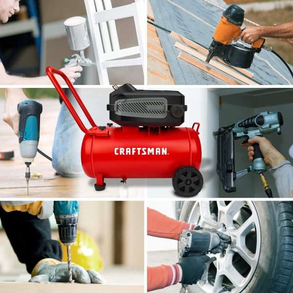 CRAFTSMAN HARD Air Compressor, 10 Gallon 1.8 HP 175 PSI, 4.0CFM@90PSI, Oil Free and Maintenance Free, Portable with Large Wheels, CMXECXA0201041 - Image 7