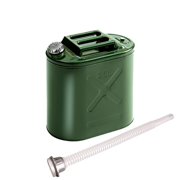 MoreChioce 25L Green Metal Jerry Can Store Container for Petrol Oil Water Alcohol