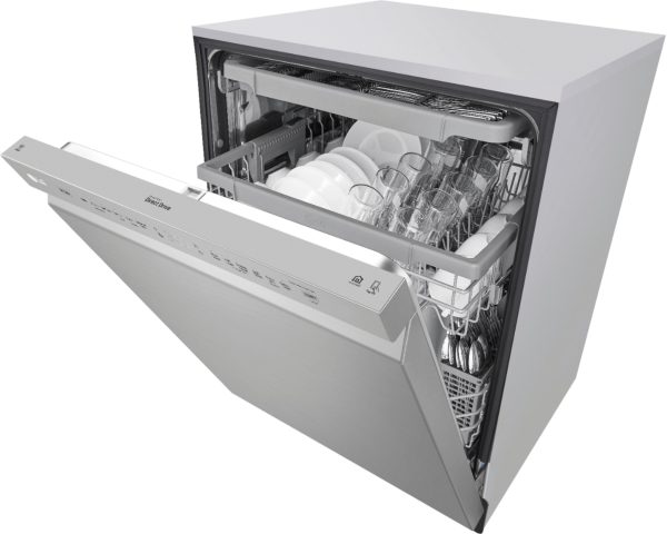 LG - 24" Front Control Smart Built-In Stainless Steel Tub Dishwasher with 3rd Rack, Quadwash, and 48dba - Stainless steel - Image 5