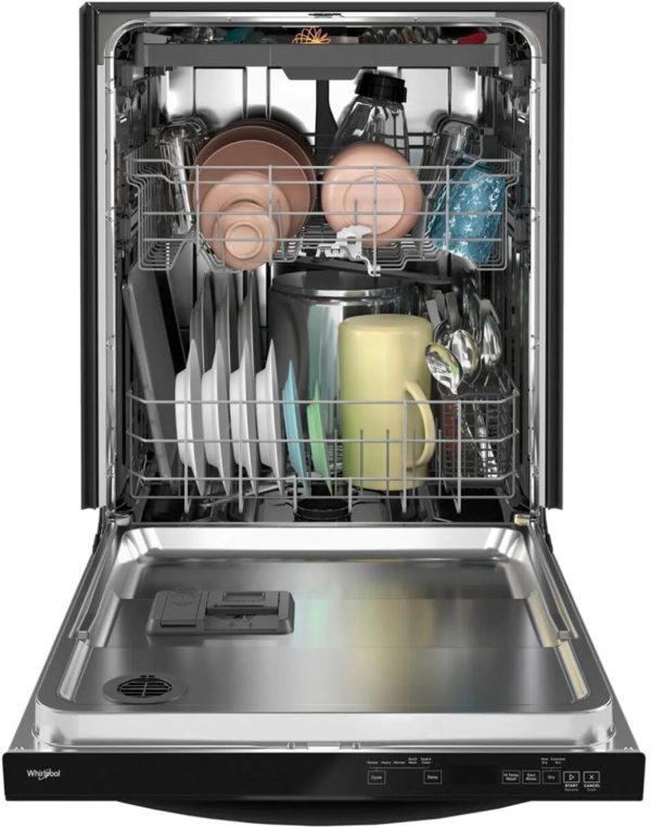 Whirlpool - 24" Top Control Built-In Dishwasher with Stainless Steel Tub, Large Capacity, 3rd Rack, 47 dBA - Black - Image 5