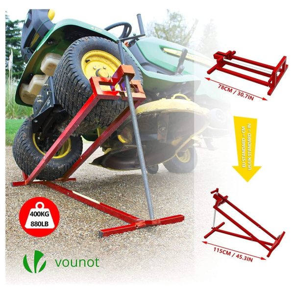 LeCeleBee Ride on Lawn Mower Lift Jack, Telescopic Maintenance Jack for Lawn mowers and Garden Tractors, Weight Capacity 880 Lbs, Red - Image 2