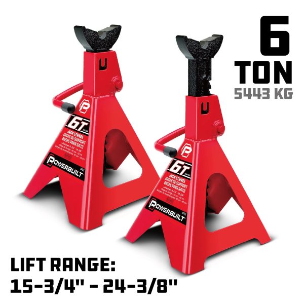 Powerbuilt 2 Piece 6-Ton (12,000 Pound) Jack Stands - 647511 - Image 2