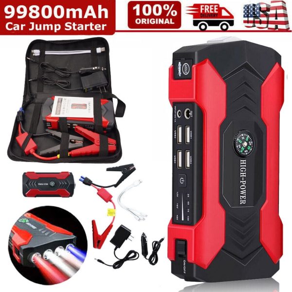 99800mAh Car Jump Starter Booster Jumper Box Power Bank Battery Charger Portable