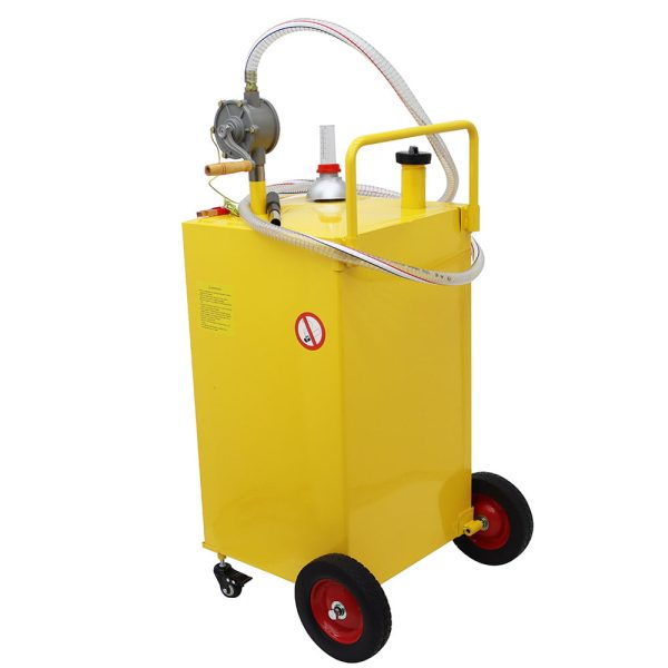 PreAsion 30 Gallon Portable Gas Caddy Fuel Storage Tank Oil Transfer Fuel Storage Tank 30 Gallon with Wheel - Image 4