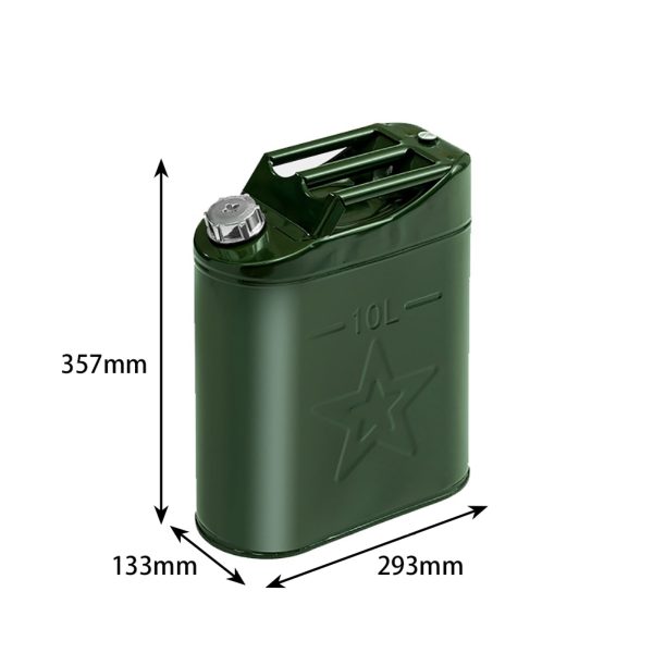 EUBUY 10L Green Metal Jerry Can Store Container for Petrol Oil Water Alcohol - Image 10