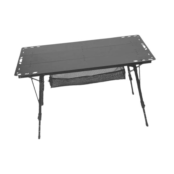 Miulika Folding Table Camping Table Foldable Small Table Sturdy Outdoor Table with Adjustable Legs for Camp Garden Barbecue Yard Boat Black - Image 2