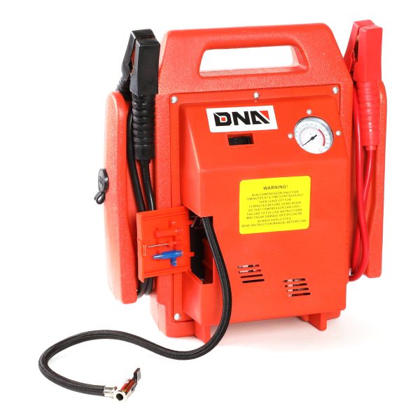 DNA Motoring TOOLS-00129 DNA 12V Bump Textured 300PSI Air Compressor Rechargeable Jump Starter Power Pack, Emergency Work Light - Image 2