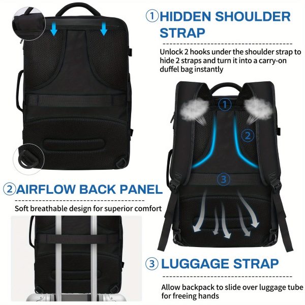 NUBILY 17-Inch Laptop Storage Travel Backpack - Image 5