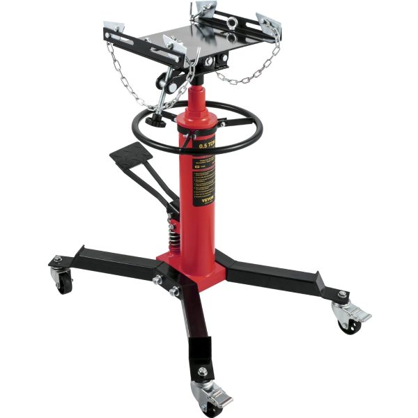 VEVOR Transmission Jack 1100 lbs 2-Stage Hydraulic High Lift Vertical Telescopic,Red - Image 9