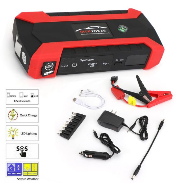 Motor Genic 89800mAh 12V Car Jump Starter 4USB Multifunction Emergency Battery Power Bank