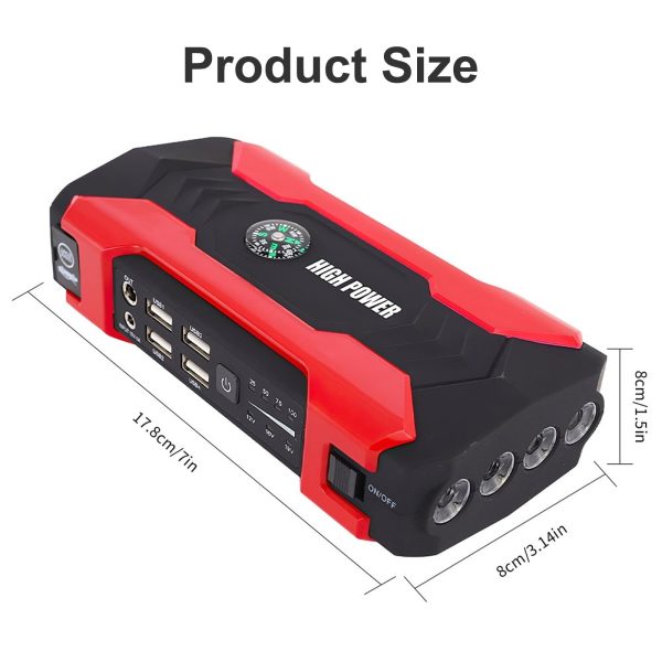 99800mAh 12V Car Jump Starter Portable 4 USB Port Charger LED Flashlight Power Bank Battery Booster - Image 3